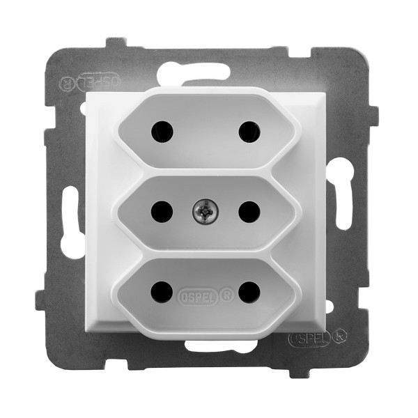 ARIA GP-3U/m/00 Gniazdo potrójne EURO BIAŁY