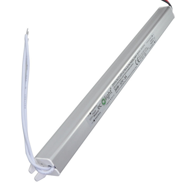 Zasilacz LED ultra slim meblowy 36W 12V 3A - EC79774