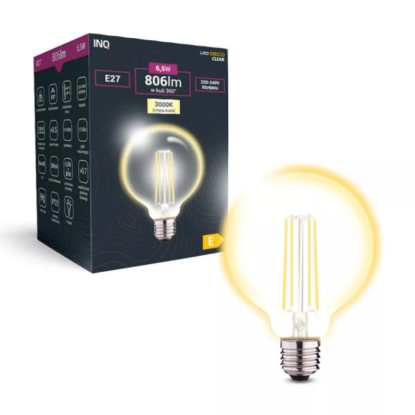 Żarówka LED G80 E27 6,5W 806lm 3000K EDG015WW INQ