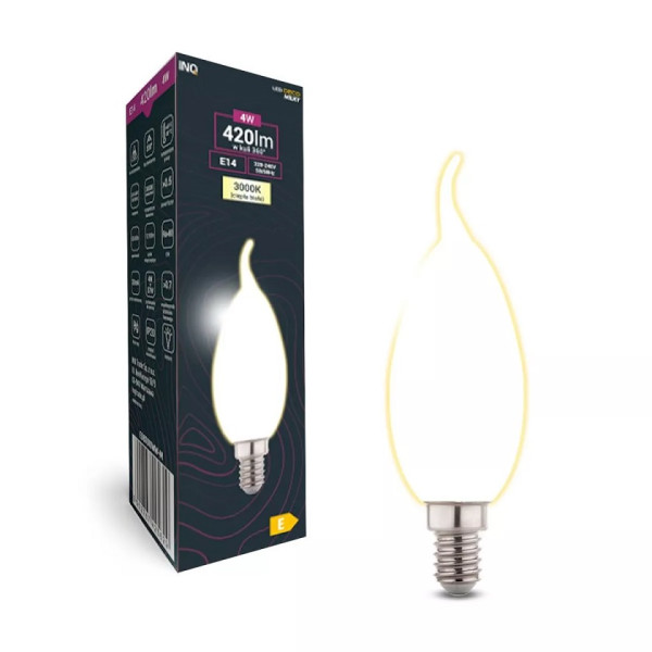 Żarówka LED C37 płomyk BXS E14 4W 420lm 3000K EDBT010WW-M INQ
