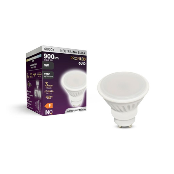 Żarówka LED GU10 PROFI LED 9W 4000K 900lm ceramika ELR040NW INQ