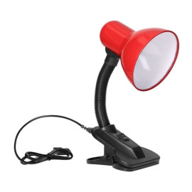 Lampa biurkowa LATSA E27 z klipsem, czerwona