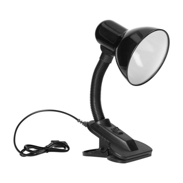 Lampa biurkowa LATSA E27 z klipsem, czarna