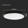 VT-8624 (7637) - plafon LED 24W 2400lm 4000K IP44 - LED DOME LIGHT ROUND BLACK