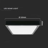 VT-8618 (7643) - plafon LED 18W 1800lm 4000K IP44 - LED DOME LIGHT SQUARE BLACK FRAME