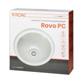 ROVO PC, plafon z czujnikiem ruchu 360st, 2xE27, IP20, CL/2XE27R-2