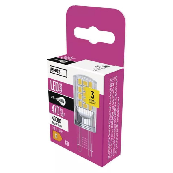 Żarówka LED G9 4W 470lm - 230V 4000K (neutralnie-biała) - ZQ9545 Emos