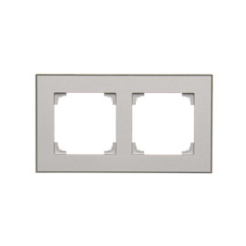 TRD2.149/143 Ramka 2-krotna DUO, Aluminium, podstawa czarna - Simon 55