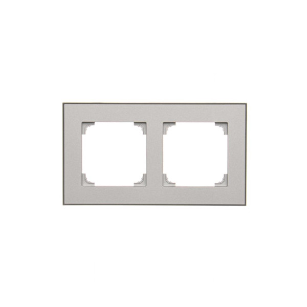 TRD2.149/143 Ramka 2-krotna DUO, Aluminium, podstawa czarna - Simon 55