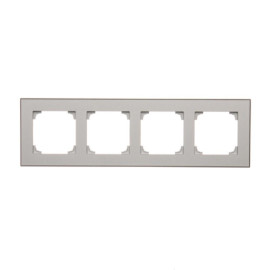 TRD4.149/143 Ramka 4-krotna DUO, Aluminium, podstawa czarna - Simon 55