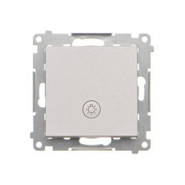 TS1L.01/143 Przycisk „światło” z podświetleniem LED (moduł) 10 AX, 250 V~, szybkozłącza, Aluminium mat - Simon 55