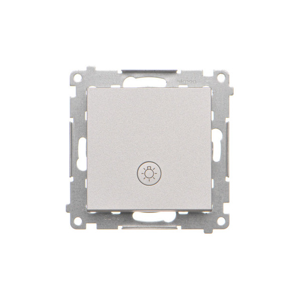 TS1L.01/143 Przycisk „światło” z podświetleniem LED (moduł) 10 AX, 250 V~, szybkozłącza, Aluminium mat - Simon 55
