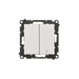 TW12A.01/143 Łącznik jednobiegunowy + łacznik dwubiegunowy – 2 klawisze (moduł) 16 AX, 250 V~, zaciski gwintowe, Aluminium...