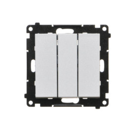TW31.01/143 Łącznik potrójny (moduł) 10 AX, 250 V~, szybkozłącza, Aluminium mat - Simon 55