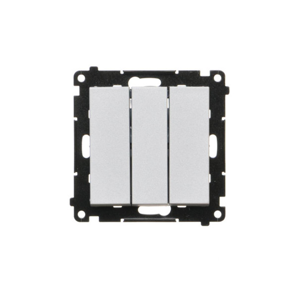 TW31.01/143 Łącznik potrójny (moduł) 10 AX, 250 V~, szybkozłącza, Aluminium mat - Simon 55