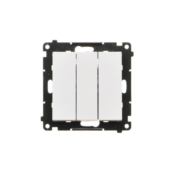 TW31L.01/111 Łącznik potrójny z podświetleniem LED (moduł) 10 AX, 250 V~, szybkozłącza, Biały mat - Simon 55