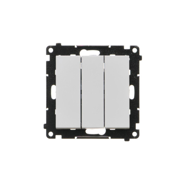 TW31L.01/114 Łącznik potrójny z podświetleniem LED (moduł) 10 AX, 250 V~, szybkozłącza, Jasnoszary mat - Simon 55