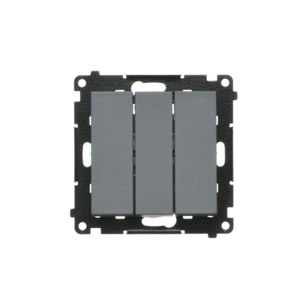 TW31L.01/116 Łącznik potrójny z podświetleniem LED (moduł) 10 AX, 250 V~, szybkozłącza, Grafitowy mat - Simon 55