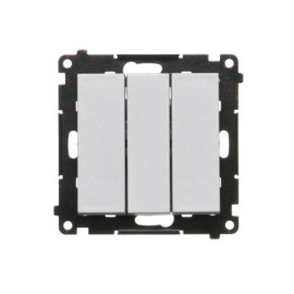 TW31L.01/143 Łącznik potrójny z podświetleniem LED (moduł) 10 AX, 250 V~, szybkozłącza, Aluminium mat - Simon 55