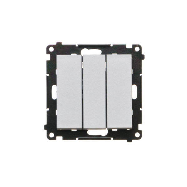 TW31L.01/143 Łącznik potrójny z podświetleniem LED (moduł) 10 AX, 250 V~, szybkozłącza, Aluminium mat - Simon 55