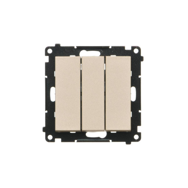 TW31L.01/144 Łącznik potrójny z podświetleniem LED (moduł) 10 AX, 250 V~, szybkozłącza, Szampański mat - Simon 55