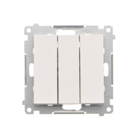 TP31L.01/111 Przycisk potrójny z podświetleniem LED (moduł) 10 AX, 250 V~, szybkozłącza, Biały mat - Simon 55