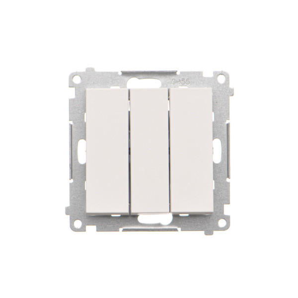TP31L.01/111 Przycisk potrójny z podświetleniem LED (moduł) 10 AX, 250 V~, szybkozłącza, Biały mat - Simon 55