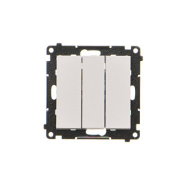 TP31L.01/114 Przycisk potrójny z podświetleniem LED (moduł) 10 AX, 250 V~, szybkozłącza, Jasnoszary mat - Simon 55