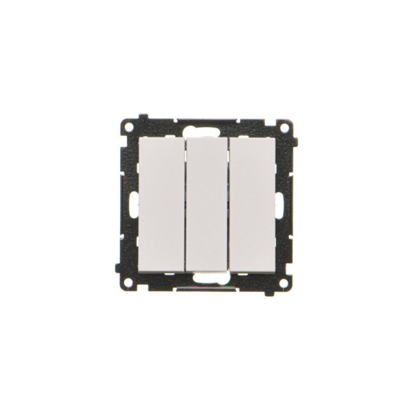 TP31L.01/114 Przycisk potrójny z podświetleniem LED (moduł) 10 AX, 250 V~, szybkozłącza, Jasnoszary mat - Simon 55