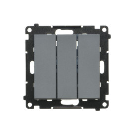 TP31L.01/116 Przycisk potrójny z podświetleniem LED (moduł) 10 AX, 250 V~, szybkozłącza, Grafitowy mat - Simon 55