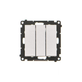 TP31L.01/143 Przycisk potrójny z podświetleniem LED (moduł) 10 AX, 250 V~, szybkozłącza, Aluminium mat - Simon 55