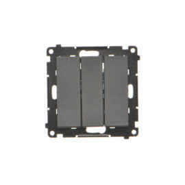 TP31L.01/149 Przycisk potrójny z podświetleniem LED (moduł) 10 AX, 250 V~, szybkozłącza, Czarny mat - Simon 55