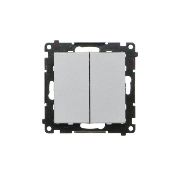 TP4.01/143 Przycisk poczwórny (moduł) 10 AXm, 250 V~, szybkozłącza, Aluminium mat - Simon 55