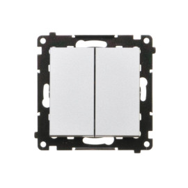 TP2.01/143 Przycisk podwójny zwierny bez piktogramu (moduł) 10 AX, 250 V~, szybkozłącza, Aluminium mat - Simon 55