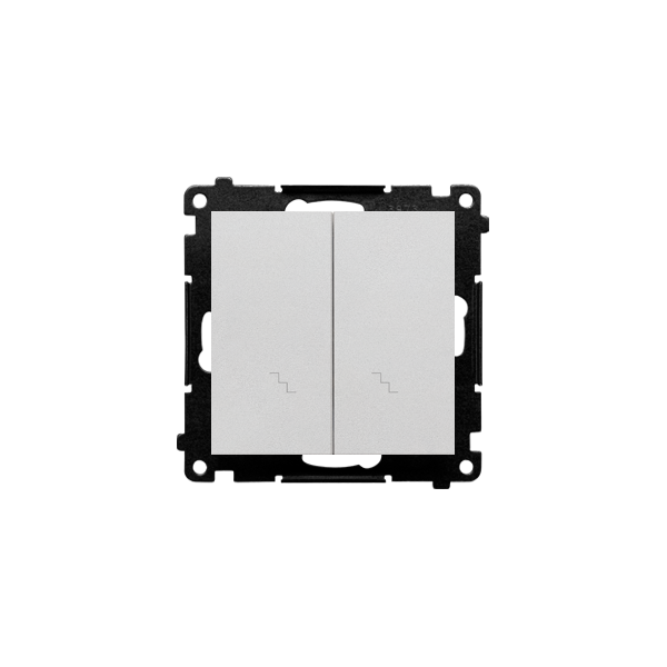 TW6/2.01/143 Łącznik schodowy podwójny (moduł) 10 AX, 250 V~, szybkozłącza, Aluminium mat - Simon 55