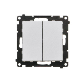TW6/2.01/X/143 Łącznik schodowy podwójny bez piktogramu (moduł) 10 AX, 250 V~, szybkozłącza, Aluminium mat - Simon 55