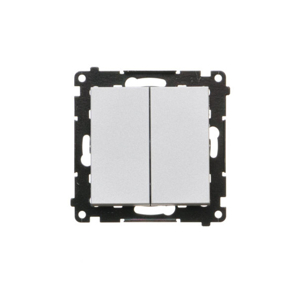 TW6/2.01/X/143 Łącznik schodowy podwójny bez piktogramu (moduł) 10 AX, 250 V~, szybkozłącza, Aluminium mat - Simon 55