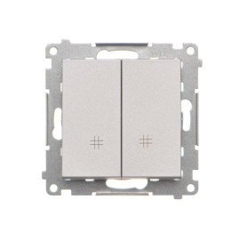 TW7/2.01/143 Łącznik krzyżowy podwójny (moduł) 10 AX, 250 V~, szybkozłącza, Aluminium mat - Simon 55