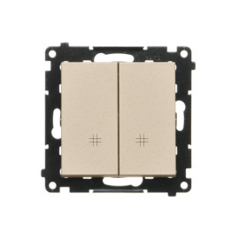 TW7/2.01/144 Łącznik krzyżowy podwójny (moduł) 10 AX, 250 V~, szybkozłącza, Szampański mat - Simon 55