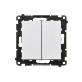 TW7/2.01/X/143 Łącznik krzyżowy podwójny bez piktogramu (moduł) 10 AX, 250 V~, szybkozłącza, Aluminium mat - Simon 55
