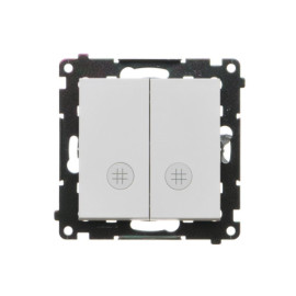 TW7/2L2.01/114 Łącznik krzyżowy podwójny z podświetleniem (moduł) 10 AX, 250 V~, szybkozłącza, Jasnoszary mat - Simon 55