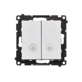TW7/2L2.01/143 Łącznik krzyżowy podwójny z podświetleniem (moduł) 10 AX, 250 V~, szybkozłącza, Aluminium mat - Simon 55