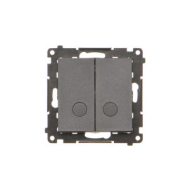 TW7/2L2.01/149 Łącznik krzyżowy podwójny z podświetleniem (moduł) 10 AX, 250 V~, szybkozłącza, Czarny mat - Simon 55