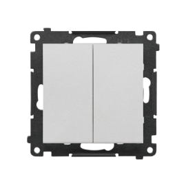 TW7/2L2.01/X/143 Łącznik krzyżowy podwójny z podświetleniem bez piktogramu (moduł) 10 AX, szybkozłącza, Aluminium mat - Simon 55
