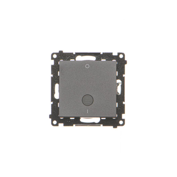 TW2L.01/149 Łącznik dwubiegunowy z podświetleniem LED (moduł) 10 AX, 250 V~, szybkozłącza, Czarny mat - Simon 55
