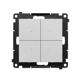 TEW4.01/143 Łącznik/przycisk 4-krotny elektroniczny (moduł), Aluminium mat - Simon 55