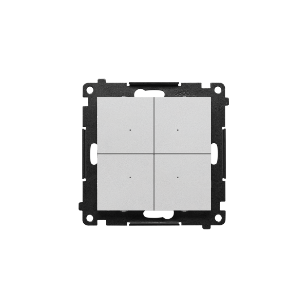 TEW4.01/143 Łącznik/przycisk 4-krotny elektroniczny (moduł), Aluminium mat - Simon 55