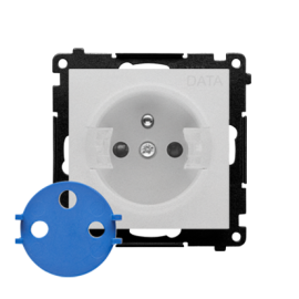 TGD1CZ.01/143 Gniazdo DATA z kluczem uprawniającym (moduł) 16 A, 250 V~, szybkozłącza, Aluminium mat - Simon 55