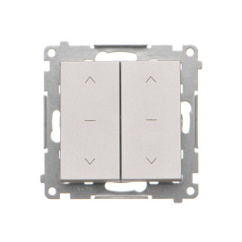 TZW2.01/143 Łącznik roletowy podwójny trójpozycyjny 1-0-2 (moduł) 10 A, 250 V~, szybkozłącza, Aluminium mat - Simon 55