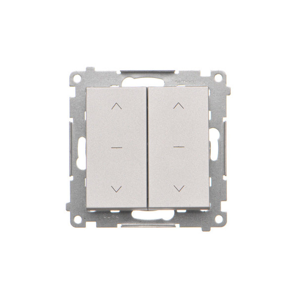 TZW2.01/143 Łącznik roletowy podwójny trójpozycyjny 1-0-2 (moduł) 10 A, 250 V~, szybkozłącza, Aluminium mat - Simon 55